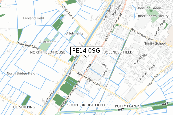 PE14 0SG map - small scale - OS Open Zoomstack (Ordnance Survey) PE14 0SG map - small scale - OS Open Zoomstack (Ordnance Survey)