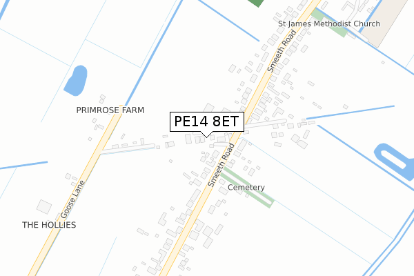 PE14 8ET map - large scale - OS Open Zoomstack (Ordnance Survey)