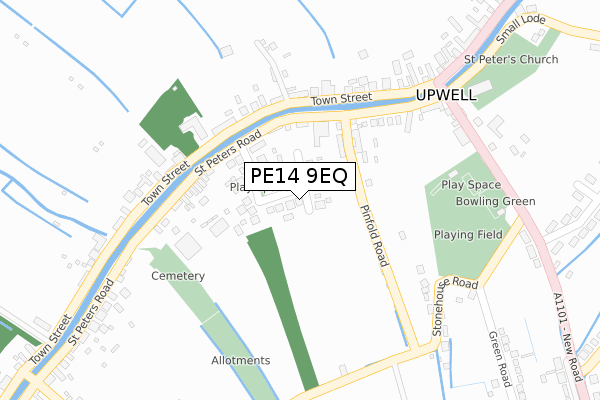 PE14 9EQ map - large scale - OS Open Zoomstack (Ordnance Survey)