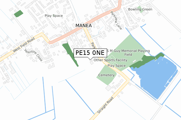 PE15 0NE map - large scale - OS Open Zoomstack (Ordnance Survey)