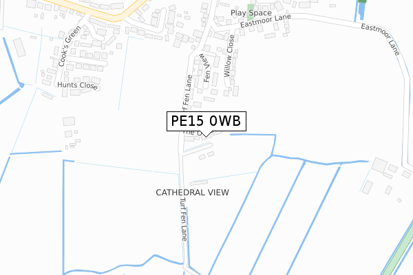 PE15 0WB map - large scale - OS Open Zoomstack (Ordnance Survey)