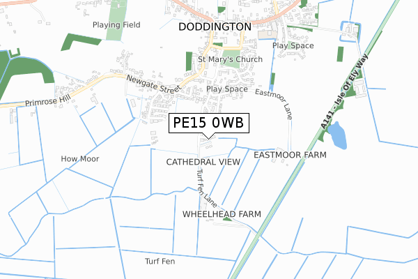 PE15 0WB map - small scale - OS Open Zoomstack (Ordnance Survey)