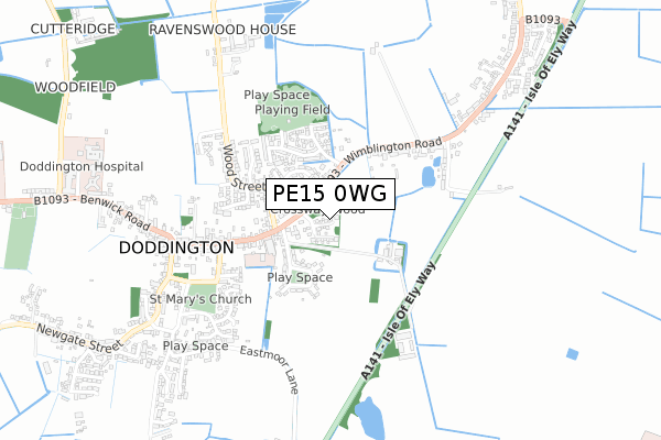 PE15 0WG map - small scale - OS Open Zoomstack (Ordnance Survey)