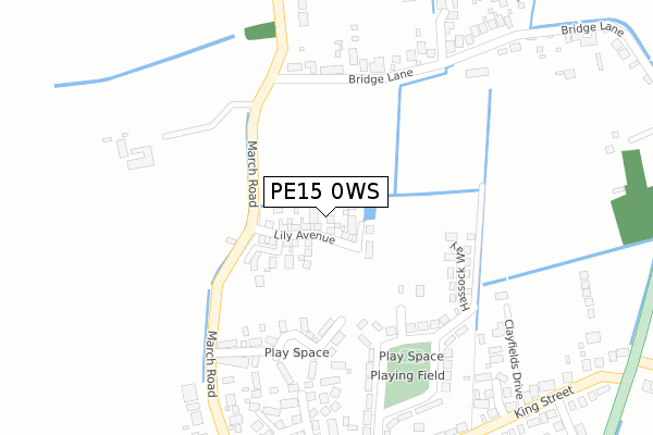 PE15 0WS map - large scale - OS Open Zoomstack (Ordnance Survey)