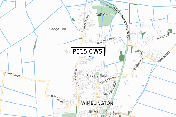 PE15 0WS map - small scale - OS Open Zoomstack (Ordnance Survey)