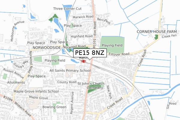 PE15 8NZ map - small scale - OS Open Zoomstack (Ordnance Survey) PE15 8NZ map - small scale - OS Open Zoomstack (Ordnance Survey)