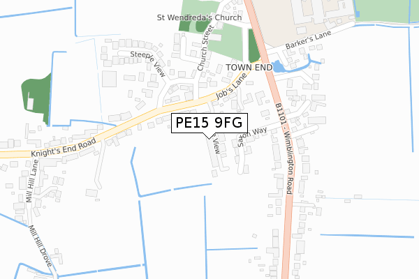 PE15 9FG map - large scale - OS Open Zoomstack (Ordnance Survey)