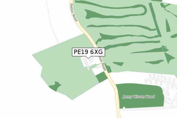 PE19 6XG map - large scale - OS Open Zoomstack (Ordnance Survey)