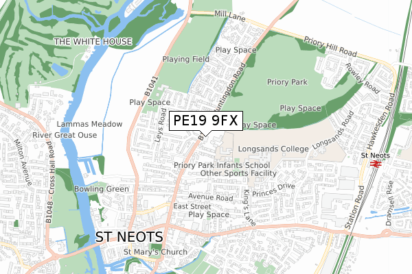 PE19 9FX map - small scale - OS Open Zoomstack (Ordnance Survey)