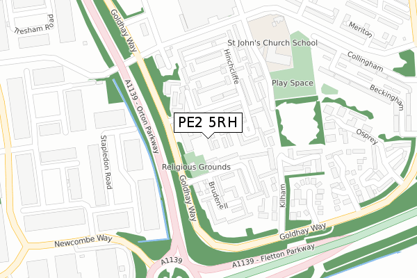 PE2 5RH map - large scale - OS Open Zoomstack (Ordnance Survey) PE2 5RH map - large scale - OS Open Zoomstack (Ordnance Survey)