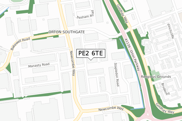 PE2 6TE map - large scale - OS Open Zoomstack (Ordnance Survey) PE2 6TE map - large scale - OS Open Zoomstack (Ordnance Survey)