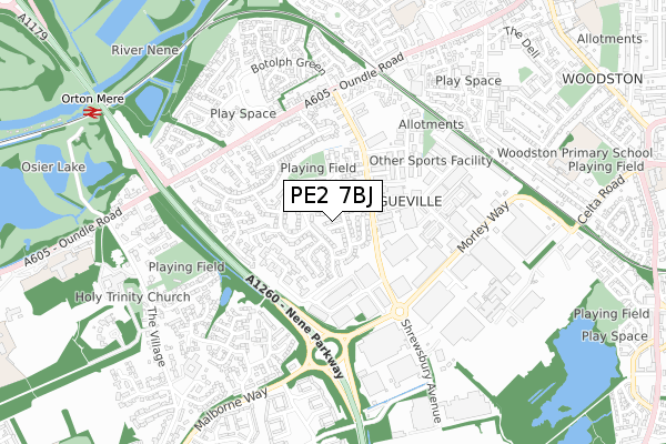 PE2 7BJ map - small scale - OS Open Zoomstack (Ordnance Survey) PE2 7BJ map - small scale - OS Open Zoomstack (Ordnance Survey)
