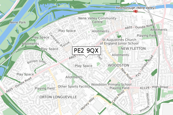 PE2 9QX map - small scale - OS Open Zoomstack (Ordnance Survey) PE2 9QX map - small scale - OS Open Zoomstack (Ordnance Survey)