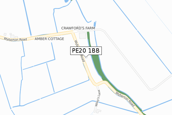 PE20 1BB map - large scale - OS Open Zoomstack (Ordnance Survey)