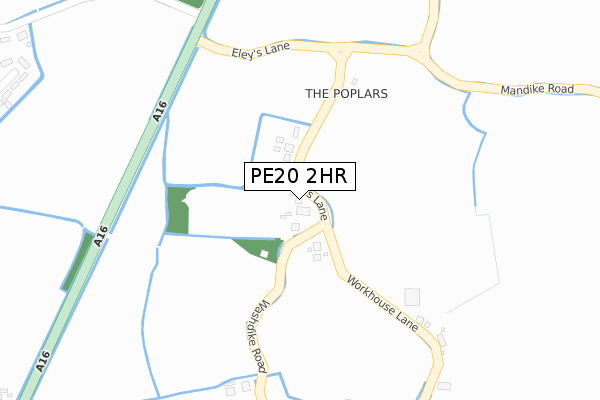 PE20 2HR map - large scale - OS Open Zoomstack (Ordnance Survey)