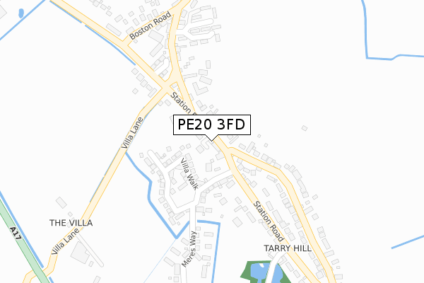 PE20 3FD map - large scale - OS Open Zoomstack (Ordnance Survey)