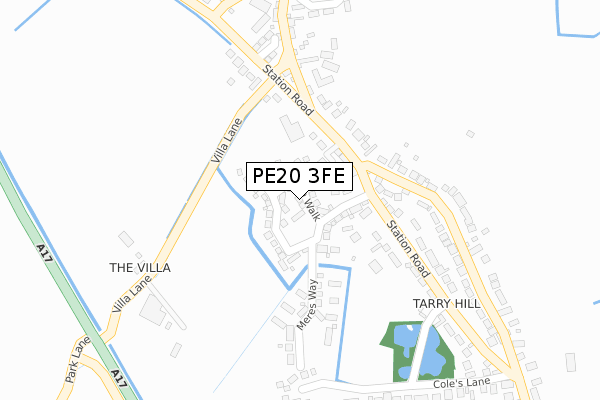 PE20 3FE map - large scale - OS Open Zoomstack (Ordnance Survey)