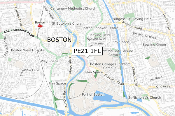 PE21 1FL map - small scale - OS Open Zoomstack (Ordnance Survey) PE21 1FL map - small scale - OS Open Zoomstack (Ordnance Survey)