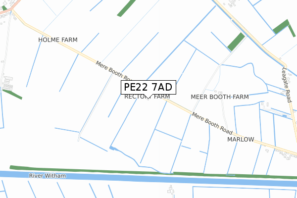 PE22 7AD map - small scale - OS Open Zoomstack (Ordnance Survey)