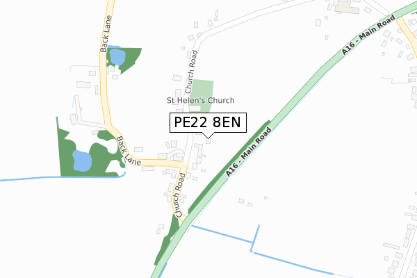 PE22 8EN map - large scale - OS Open Zoomstack (Ordnance Survey)