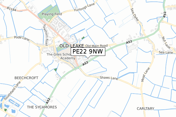PE22 9NW map - small scale - OS Open Zoomstack (Ordnance Survey) PE22 9NW map - small scale - OS Open Zoomstack (Ordnance Survey)