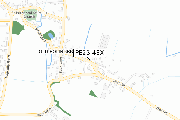 PE23 4EX map - large scale - OS Open Zoomstack (Ordnance Survey)