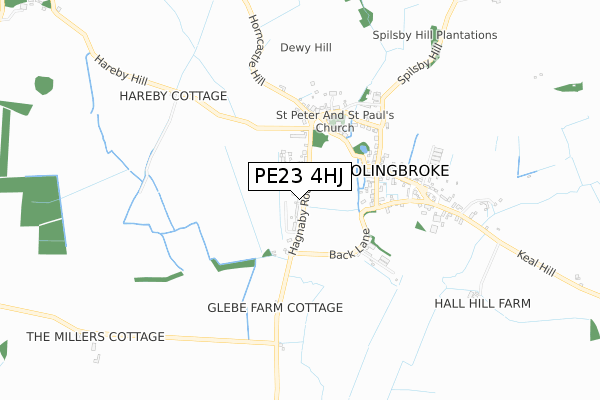 PE23 4HJ map - small scale - OS Open Zoomstack (Ordnance Survey)