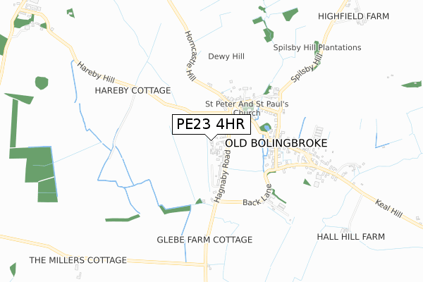 PE23 4HR map - small scale - OS Open Zoomstack (Ordnance Survey)