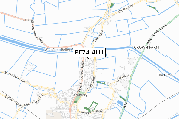 PE24 4LH map - small scale - OS Open Zoomstack (Ordnance Survey)