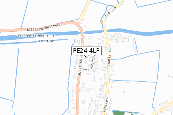 PE24 4LP map - large scale - OS Open Zoomstack (Ordnance Survey)