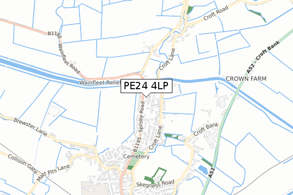 PE24 4LP map - small scale - OS Open Zoomstack (Ordnance Survey)