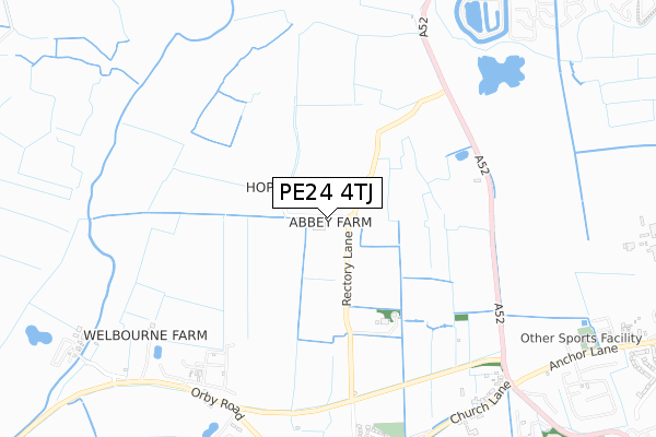 PE24 4TJ map - small scale - OS Open Zoomstack (Ordnance Survey) PE24 4TJ map - small scale - OS Open Zoomstack (Ordnance Survey)