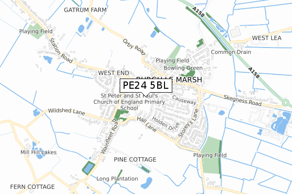 PE24 5BL map - small scale - OS Open Zoomstack (Ordnance Survey)