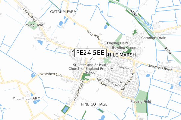 PE24 5EE map - small scale - OS Open Zoomstack (Ordnance Survey)