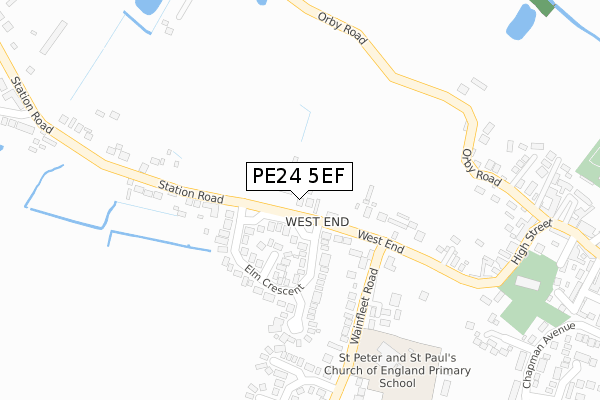 PE24 5EF map - large scale - OS Open Zoomstack (Ordnance Survey) PE24 5EF map - large scale - OS Open Zoomstack (Ordnance Survey)