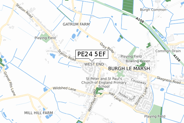 PE24 5EF map - small scale - OS Open Zoomstack (Ordnance Survey) PE24 5EF map - small scale - OS Open Zoomstack (Ordnance Survey)
