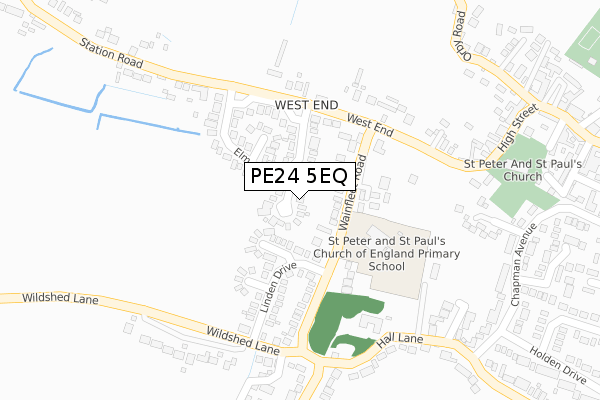 PE24 5EQ map - large scale - OS Open Zoomstack (Ordnance Survey)