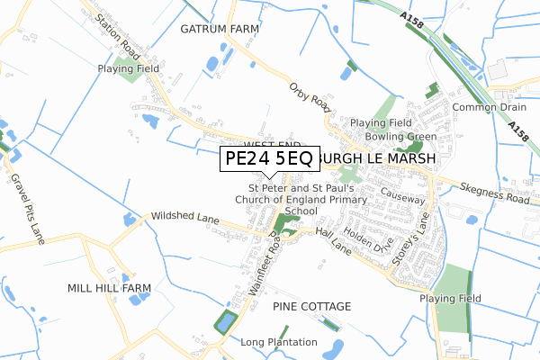 PE24 5EQ map - small scale - OS Open Zoomstack (Ordnance Survey)