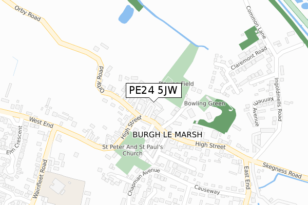 PE24 5JW map - large scale - OS Open Zoomstack (Ordnance Survey)