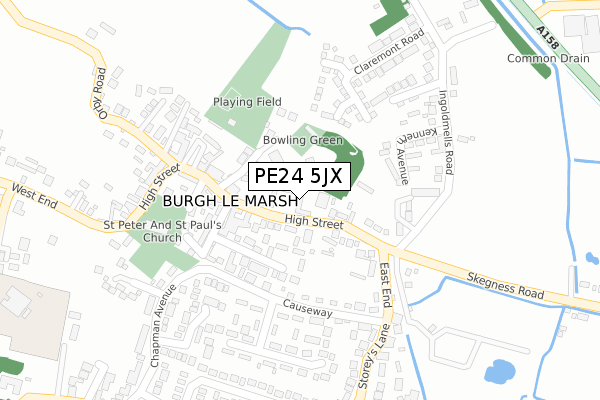 PE24 5JX map - large scale - OS Open Zoomstack (Ordnance Survey)