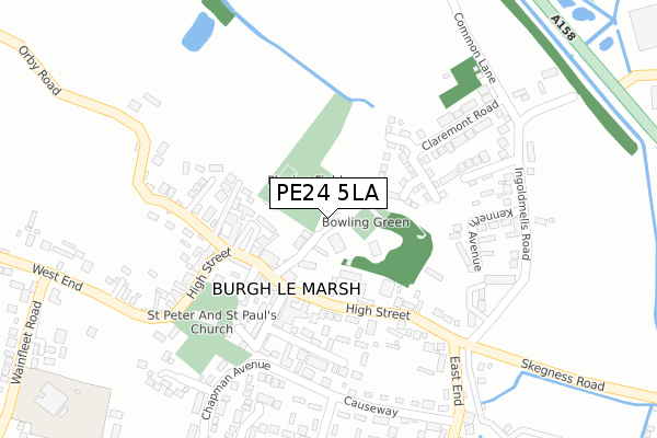 PE24 5LA map - large scale - OS Open Zoomstack (Ordnance Survey)