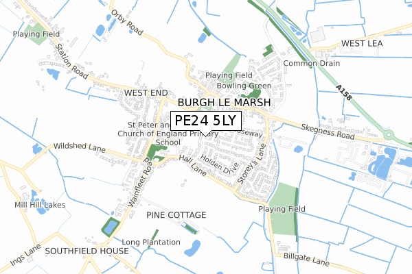 PE24 5LY map - small scale - OS Open Zoomstack (Ordnance Survey)