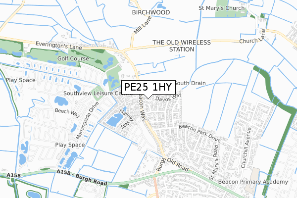 PE25 1HY map - small scale - OS Open Zoomstack (Ordnance Survey)