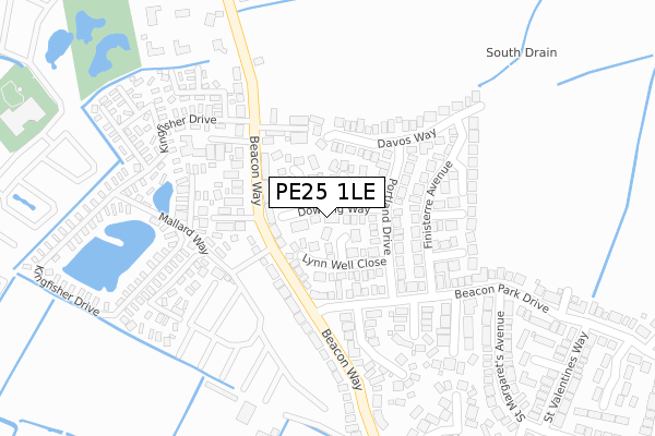 PE25 1LE map - large scale - OS Open Zoomstack (Ordnance Survey)