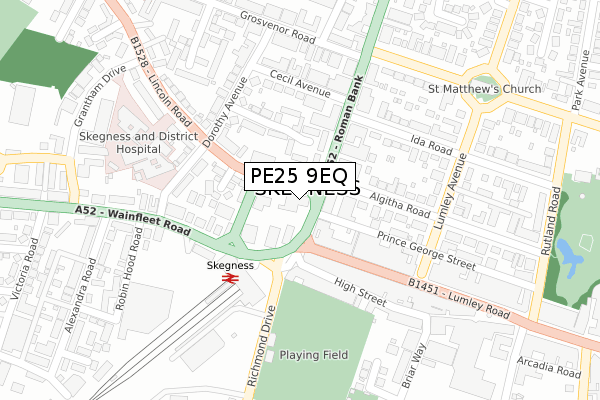 PE25 9EQ map - large scale - OS Open Zoomstack (Ordnance Survey)
