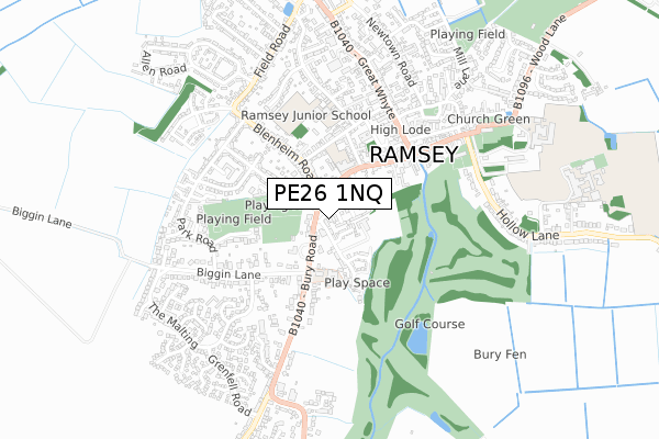 PE26 1NQ map - small scale - OS Open Zoomstack (Ordnance Survey) PE26 1NQ map - small scale - OS Open Zoomstack (Ordnance Survey)
