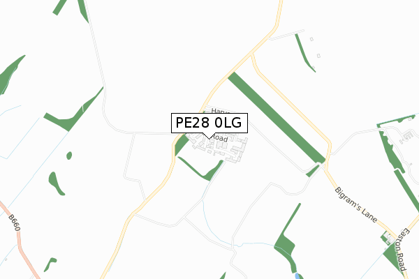 PE28 0LG map - small scale - OS Open Zoomstack (Ordnance Survey) PE28 0LG map - small scale - OS Open Zoomstack (Ordnance Survey)