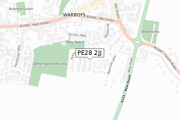PE28 2JJ map - large scale - OS Open Zoomstack (Ordnance Survey) PE28 2JJ map - large scale - OS Open Zoomstack (Ordnance Survey)