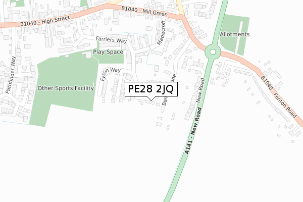 PE28 2JQ map - large scale - OS Open Zoomstack (Ordnance Survey) PE28 2JQ map - large scale - OS Open Zoomstack (Ordnance Survey)
