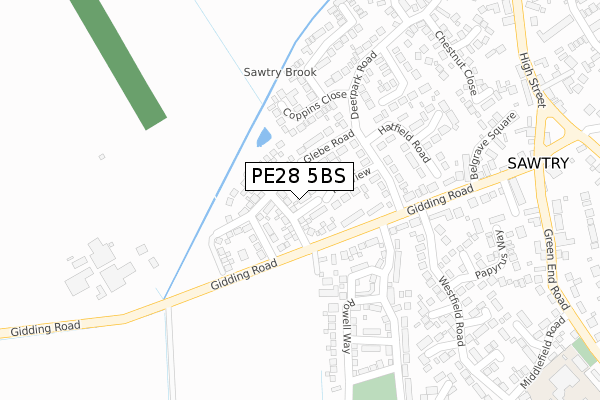PE28 5BS map - large scale - OS Open Zoomstack (Ordnance Survey)